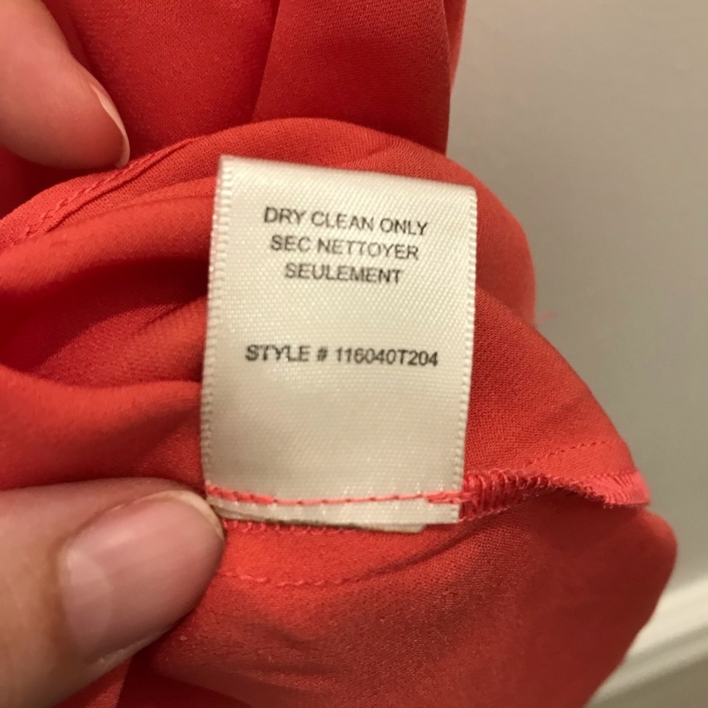 Rebecca Taylor Silk Half Button Blouse coral 6 tank top shirt - Picture 6 of 8